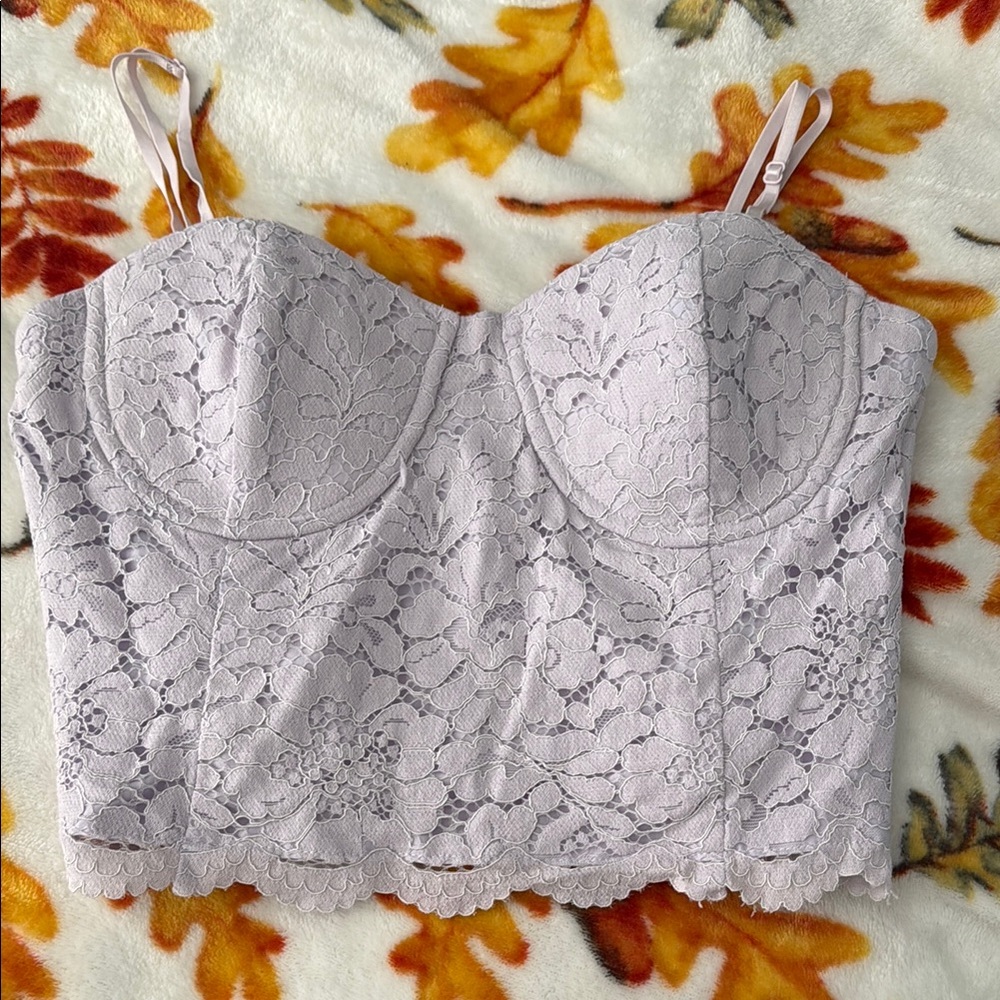 Lavender Lace Bustier Top